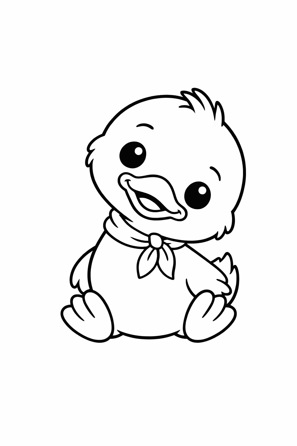 A cute duckling tilting its head