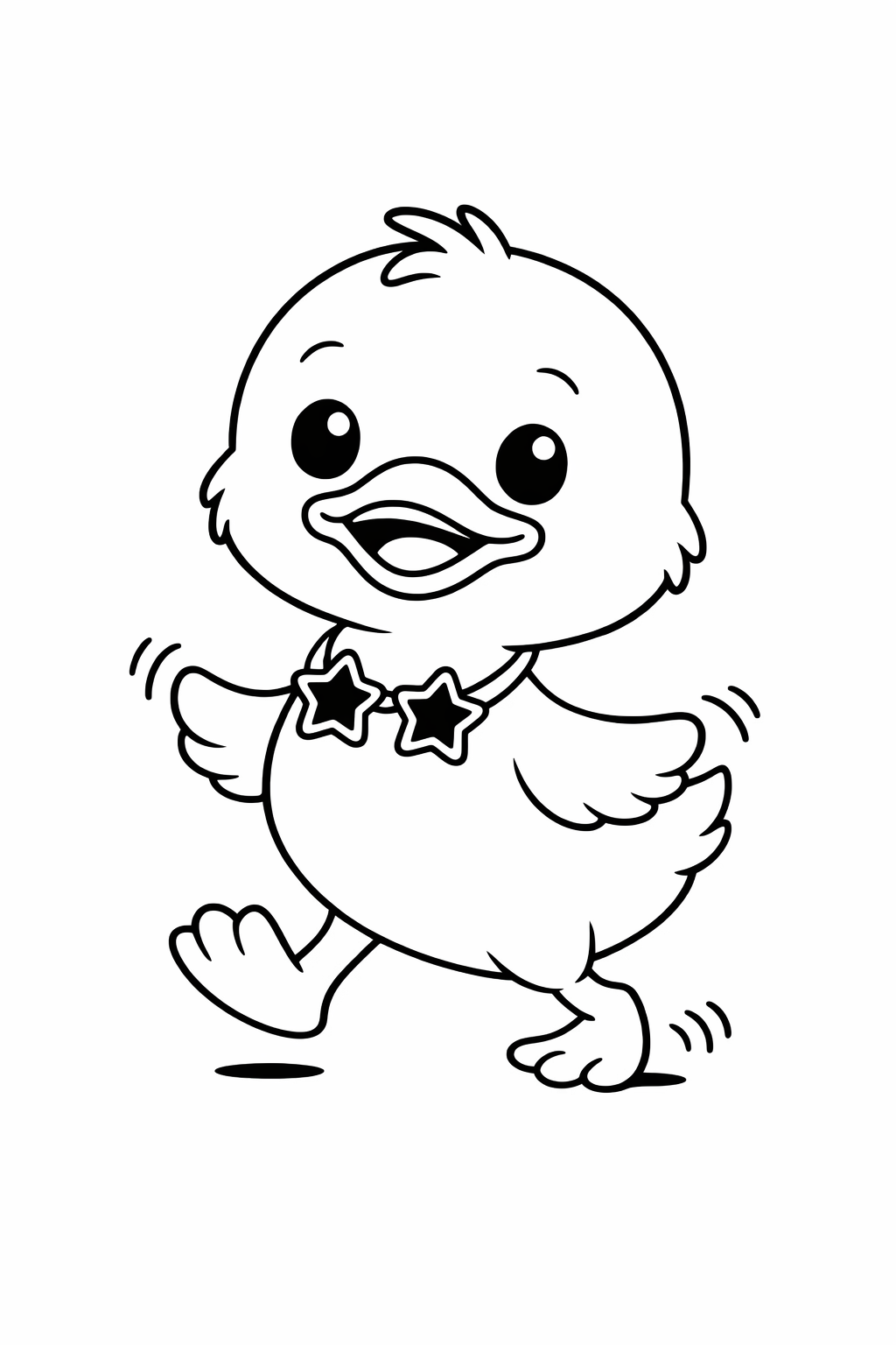 A cute duckling wagging as it walks