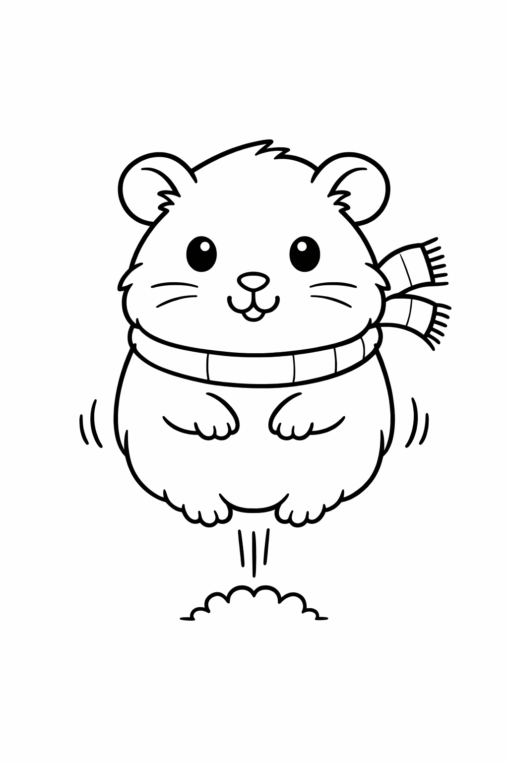 A cute guinea pig doing a tiny popcorn jump