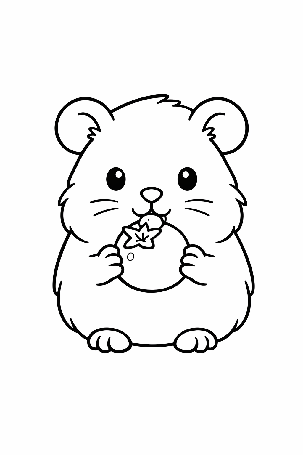 A cute guinea pig nibbling a blueberry