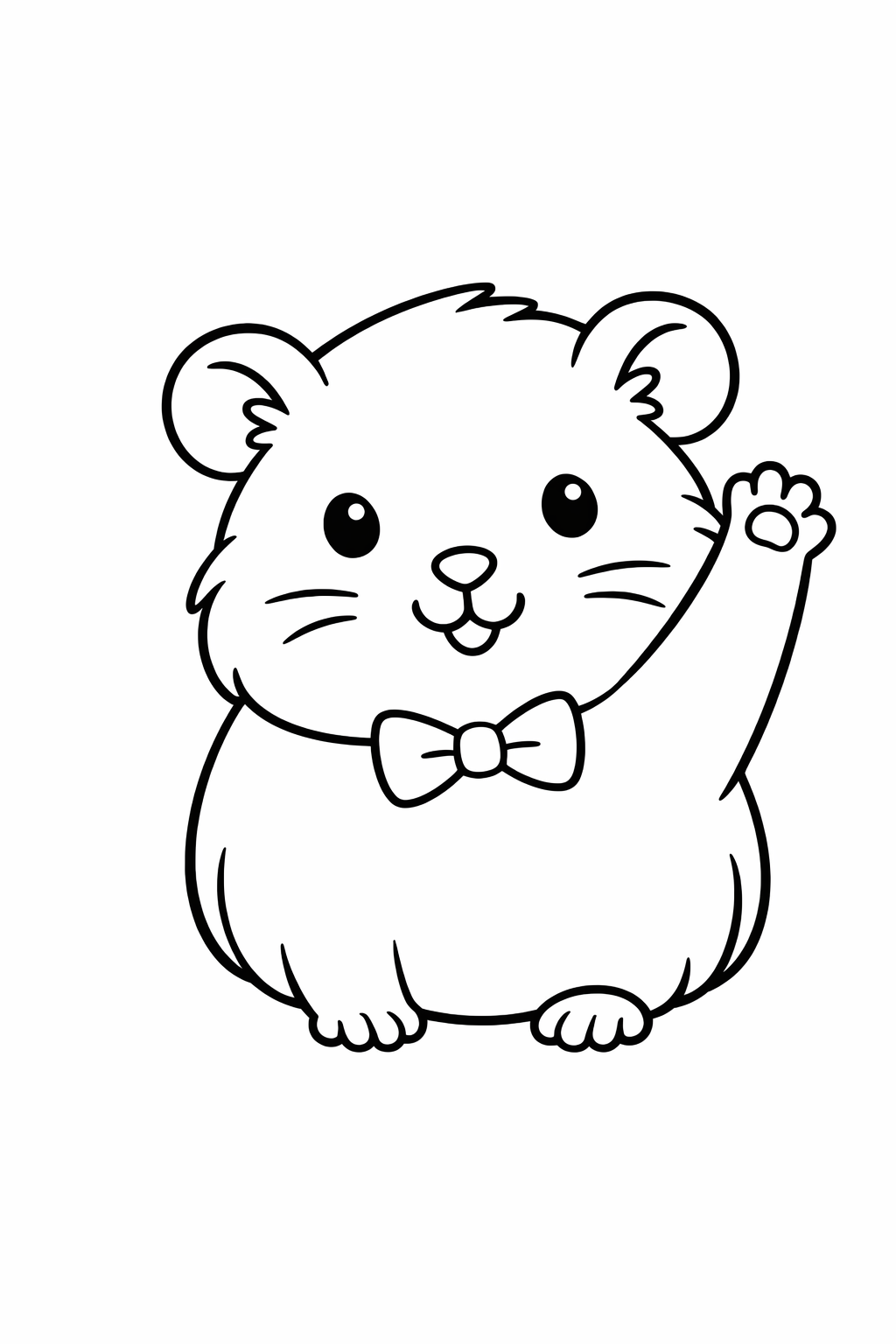 A cute guinea pig waving one paw