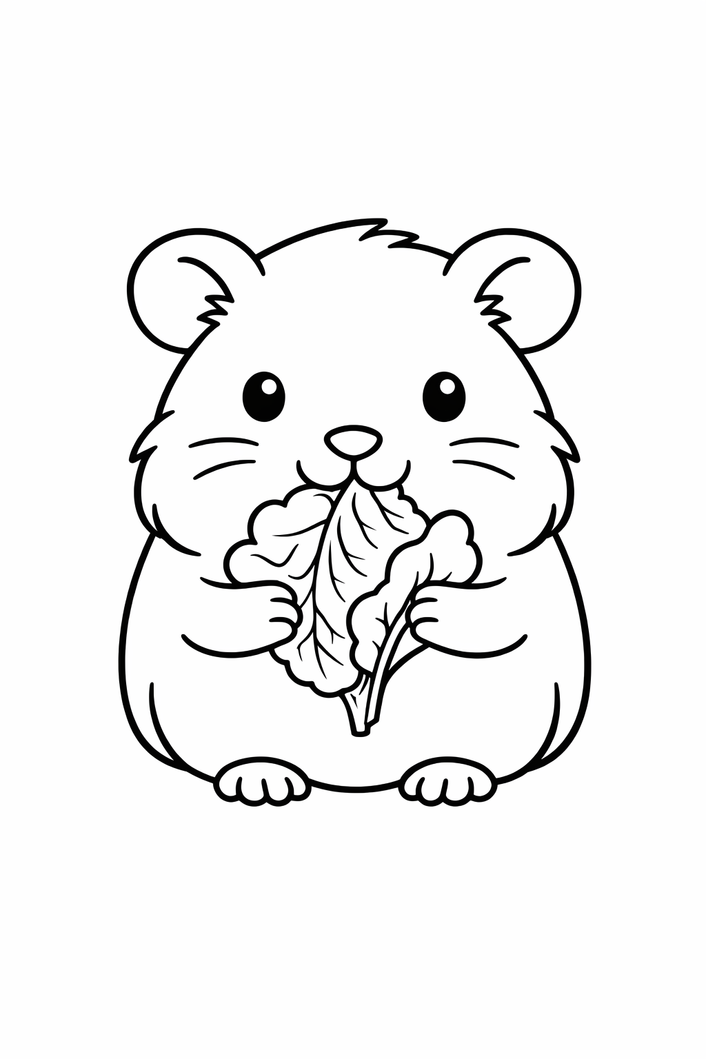 A cute guinea pig munching a leafy green