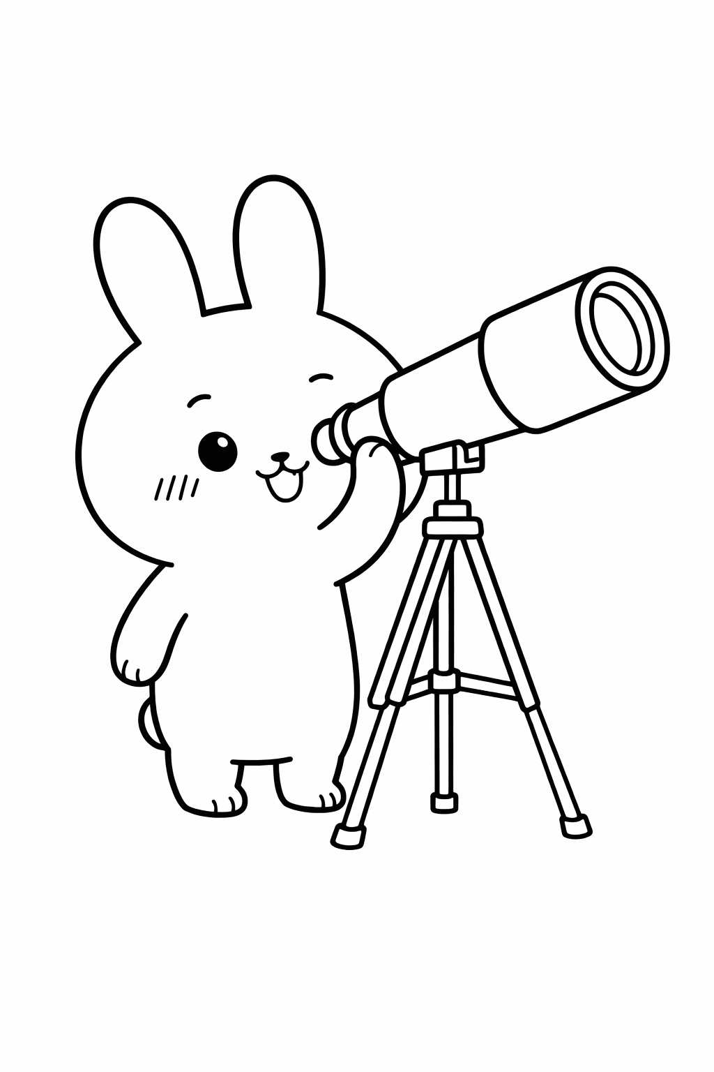 Usagi looking through a telescope