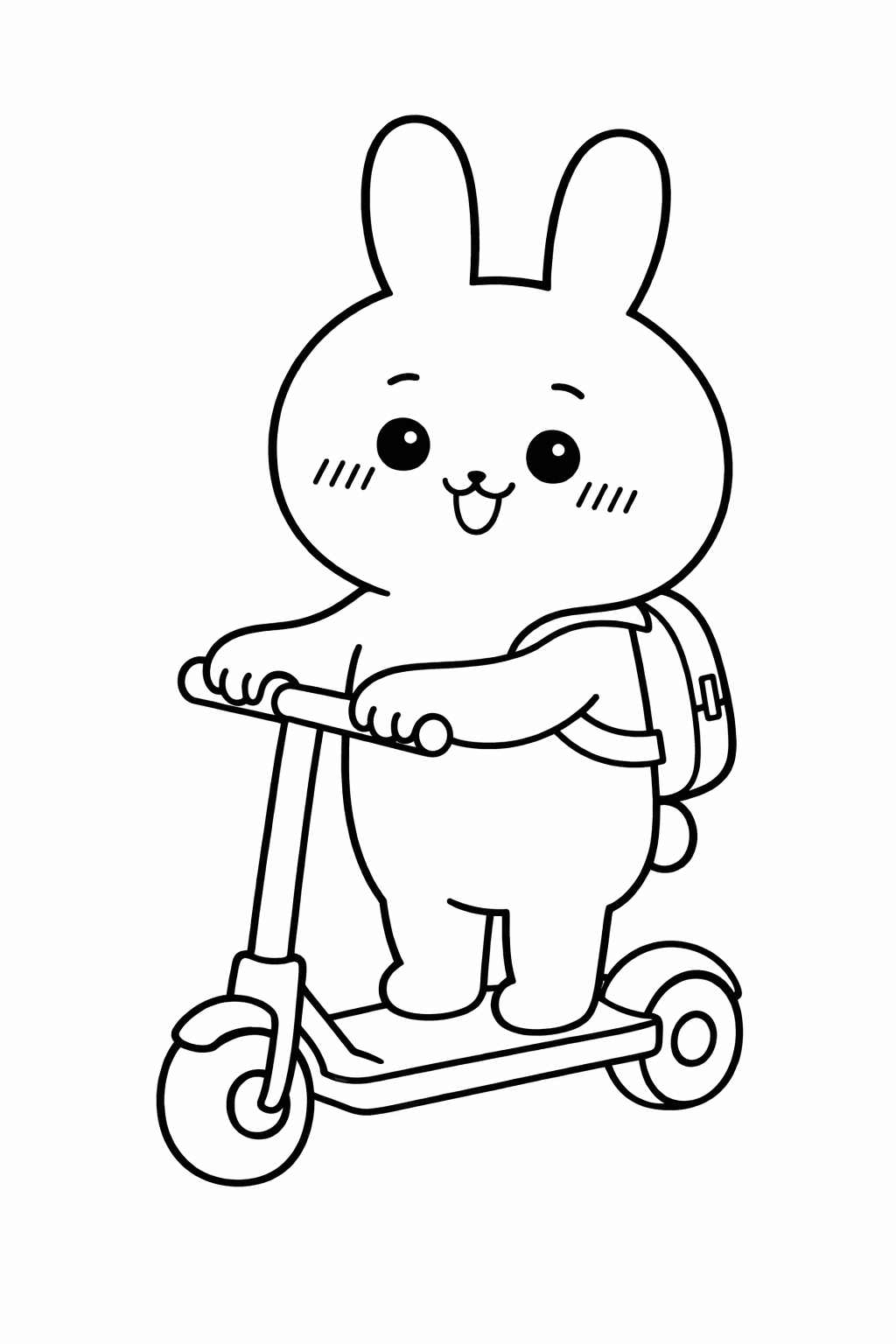 Usagi riding a scooter