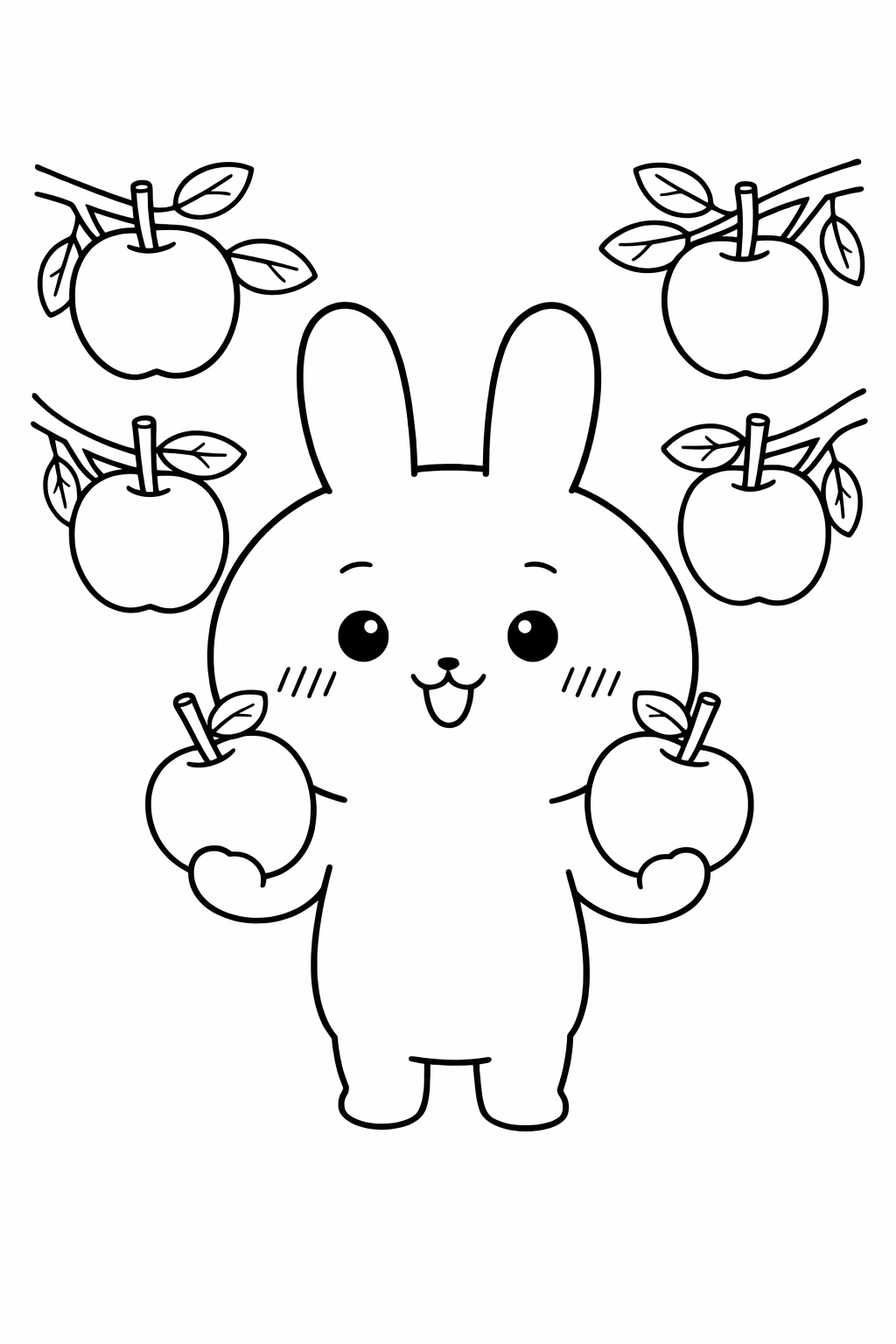 Usagi picking apples