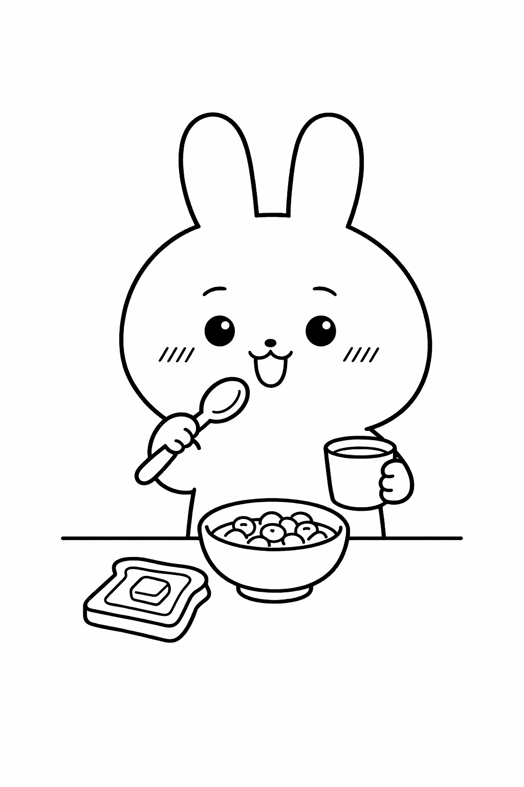 Usagi eating breakfast