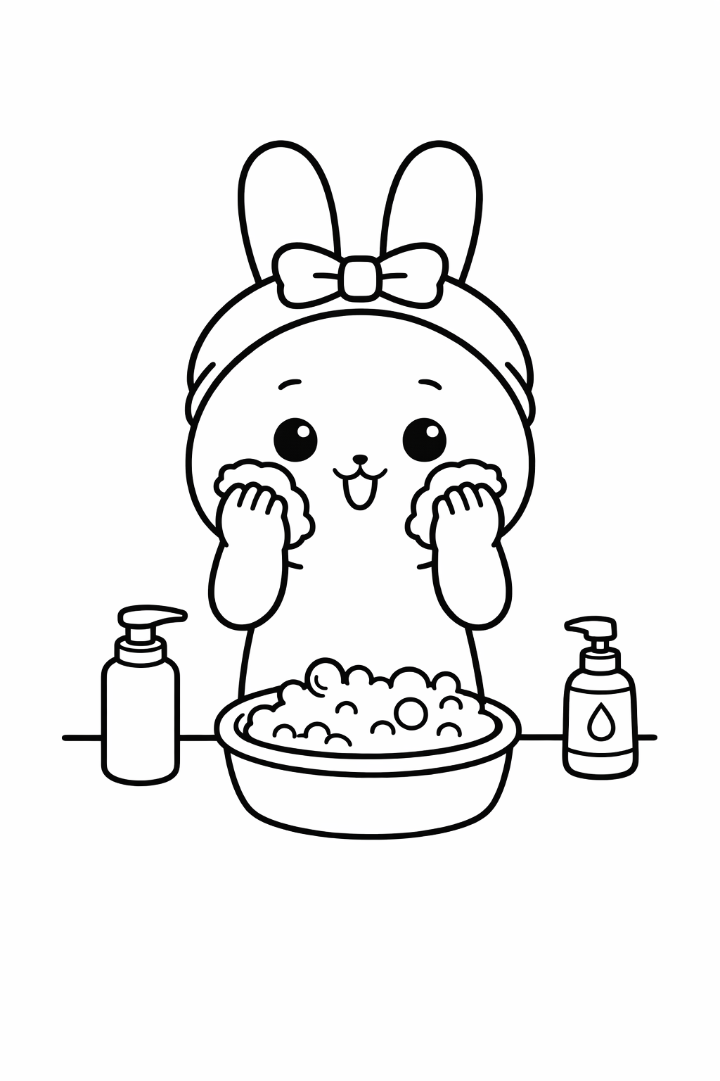Usagi washing face