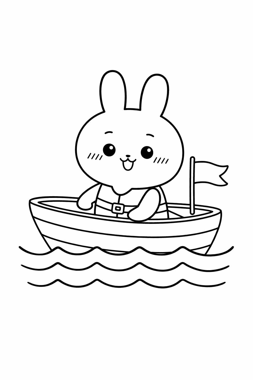 Usagi riding in a little boat
