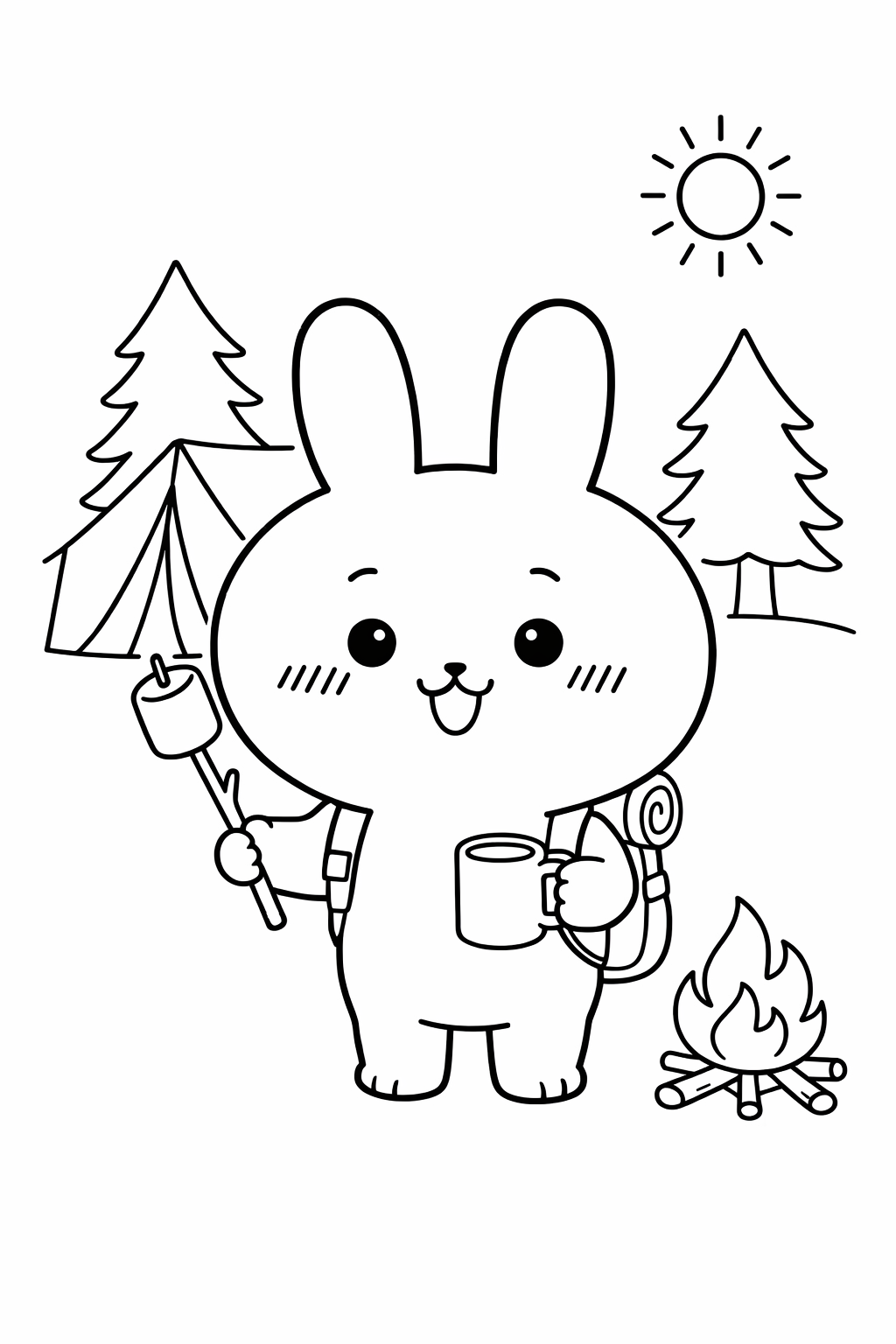 Usagi camping outdoors