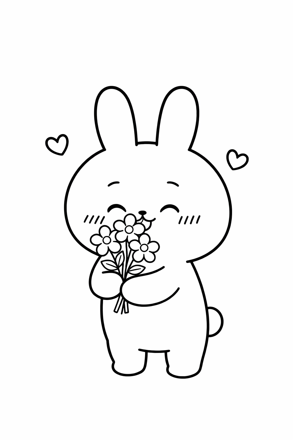 Usagi smelling flowers