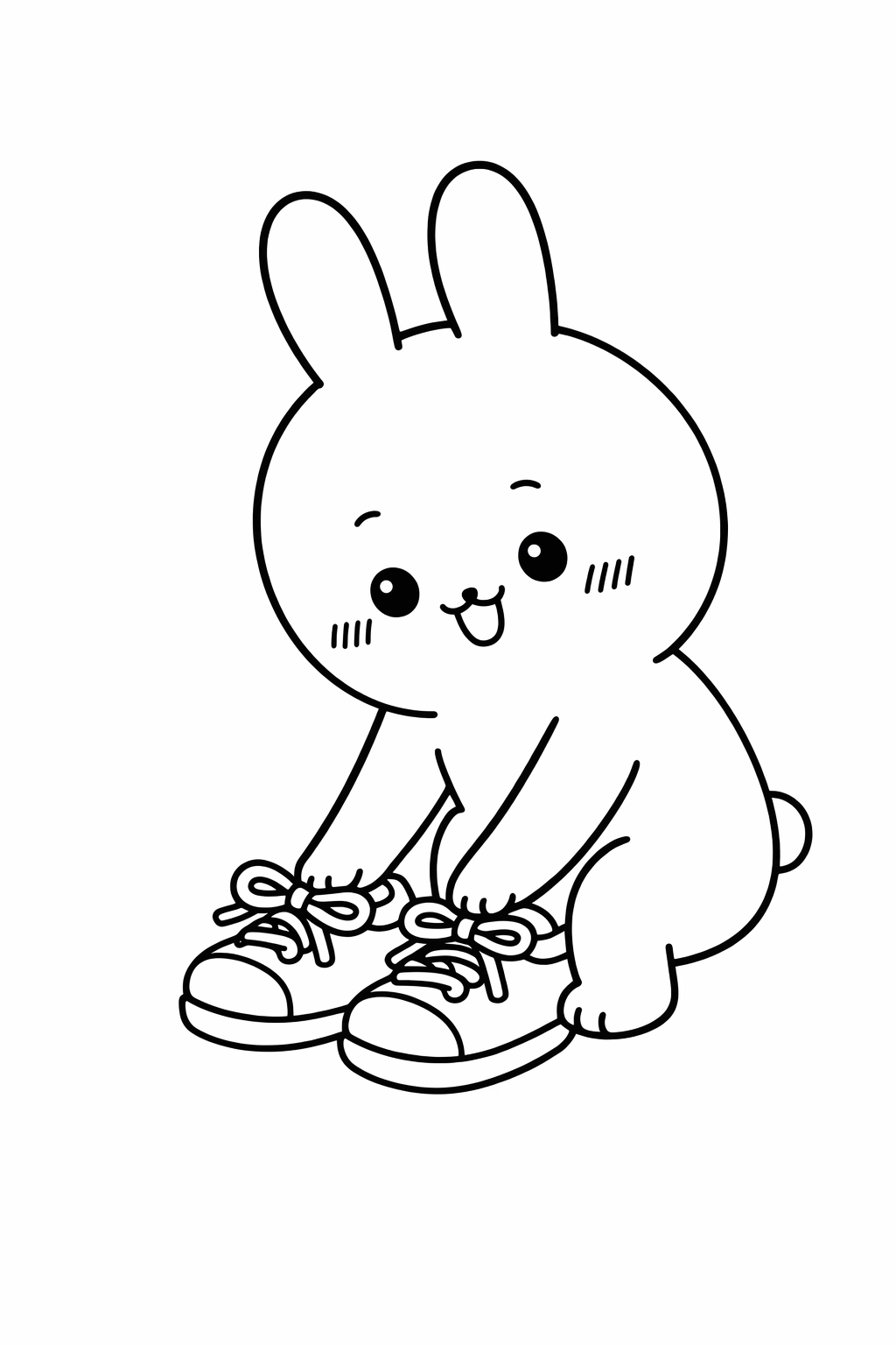 Usagi putting on shoes