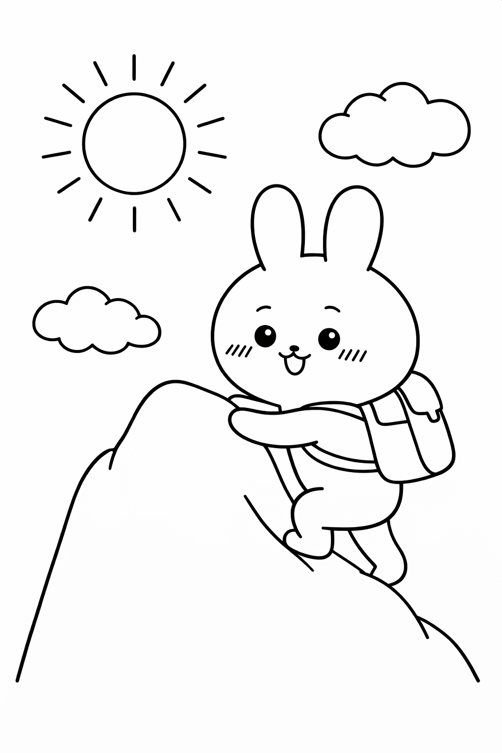 Usagi climbing a hill