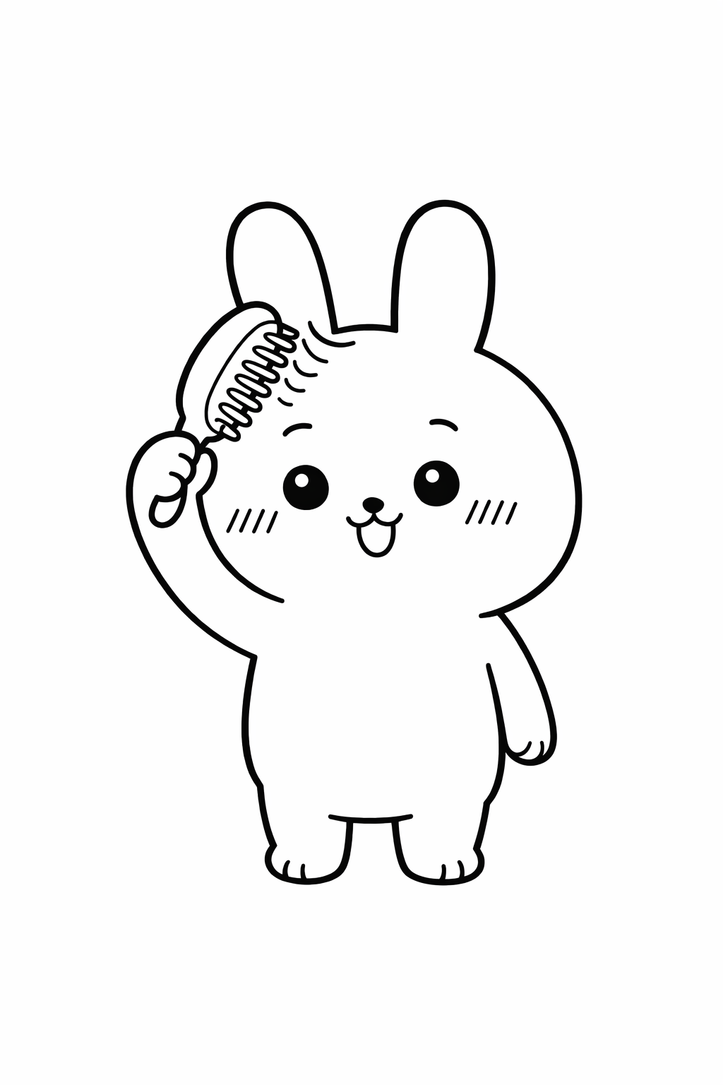 Usagi combing fur